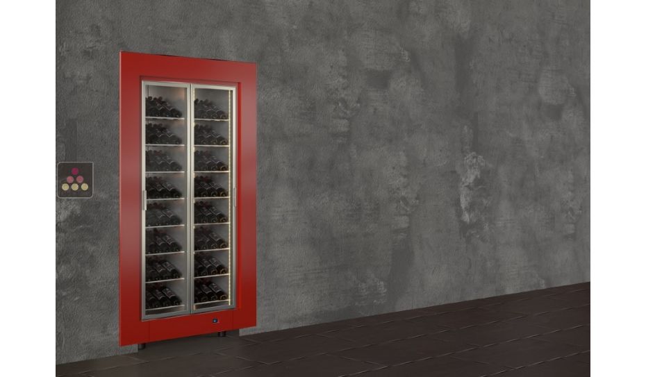 Professional built-in multi-temperature wine display cabinet - Inclined bottles