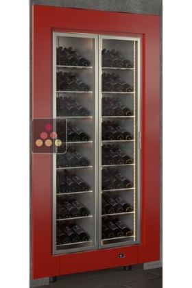 Professional built-in multi-temperature wine display cabinet - Inclined bottles