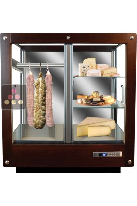 3-sided refrigerated display cabinet for storage or service of cheese and cold meat