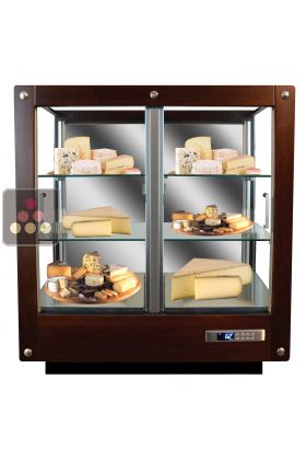 3-sided refrigerated display cabinet for storage or service of cheese