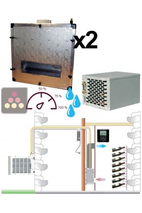 Air conditioner for wine cellar up to 3500W with humidifier and heating system - Vertical ducting