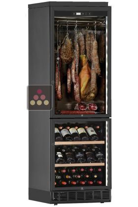 Combined wine service, cold meat and cheese built-in cabinet