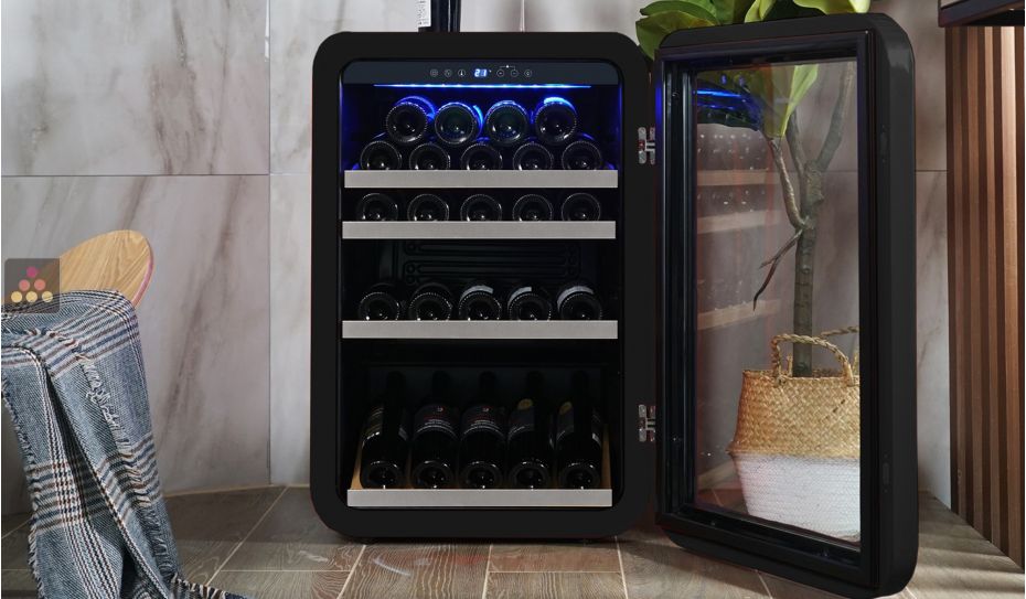 Mono-temperature wine cabinet for service - Finition noire