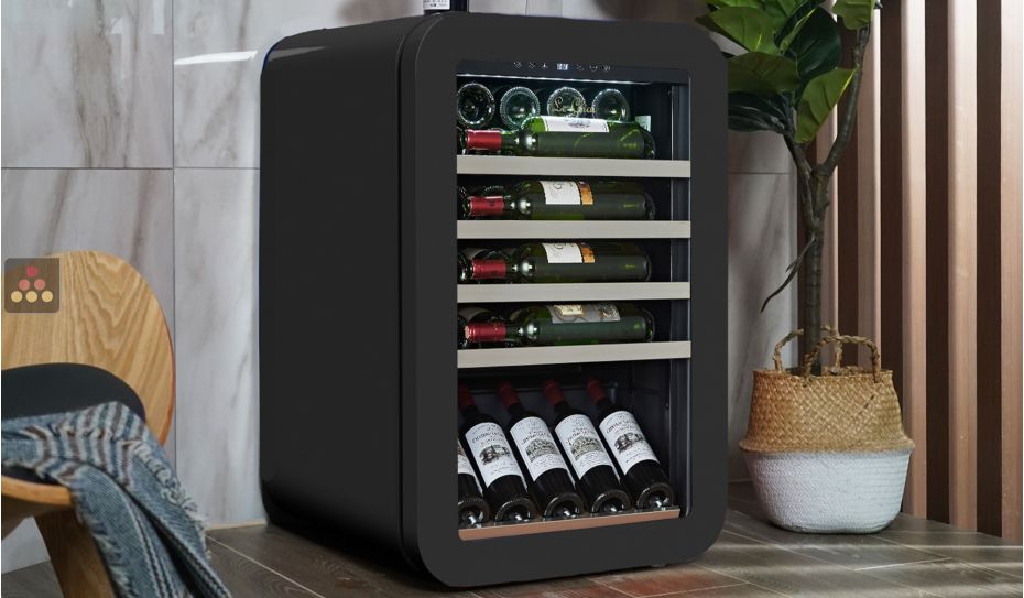 Mono-temperature wine cabinet for service - Finition noire