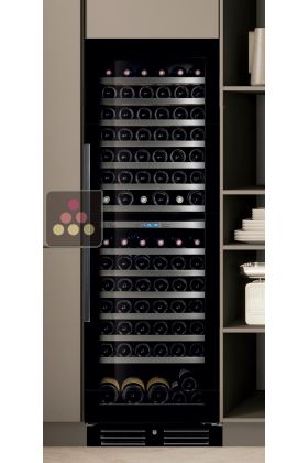 Built-in dual temperature wine conservation and service cabinet