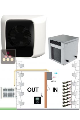 Air conditioner for wine cellar up to 30m3 - Cooling function + heating + humidification system - Wall evaporator