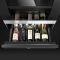 Built-in wine service cabinet with drawer 5 bottles - Black glass front