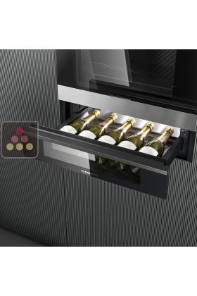 Built-in wine service cabinet with drawer 5 bottles - Glass front