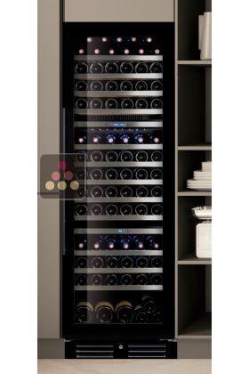 Built-in wine conservation and service cabinet with 3 temperatures