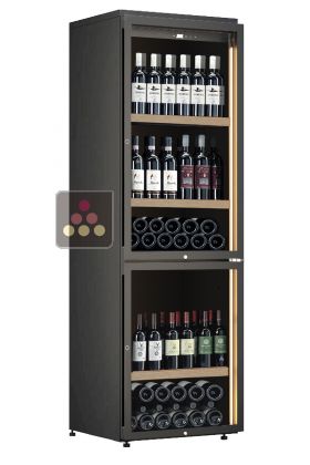 Freestanding dual temperature wine service cabinet - Standing bottles