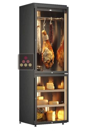 Freestanding combination of cured meat and cheese cabinets