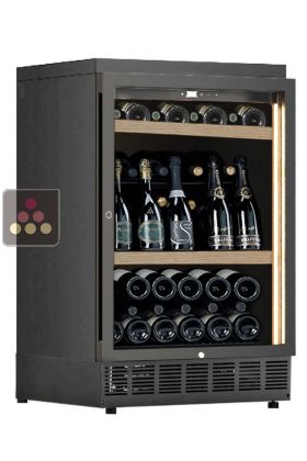 Built-in single temperature wine cabinet for wine storage or service - Mixed shelves