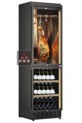 Combined wine service, cold meat and cheese built-in cabinet