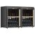 Combination of 2 single temperature wine cabinets for wine storage or service with a sliding shelves for standing bottles