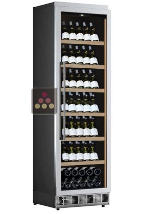 Single temperature built in wine storage and service cabinet - Stainless steel front - Inclined bottles