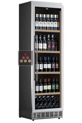 Single temperature built in wine storage and service cabinet - Stainless steel front - Vertical bottles