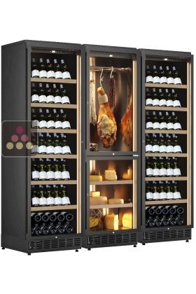 Built-in combination of 2 wine cabinet, and 1 cheese & cold cuts cabinet