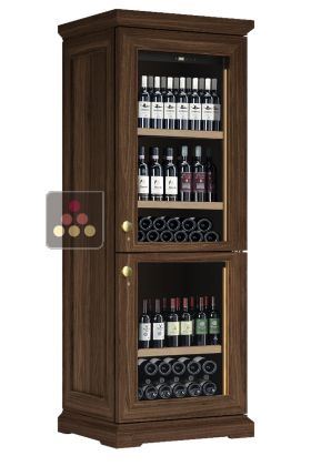 Freestanding dual temperature wine service cabinet - Standing bottles