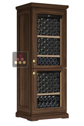 Dual temperature wine cabinet for service or storage 