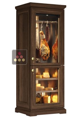 Freestanding combination of cured meat and cheese cabinets