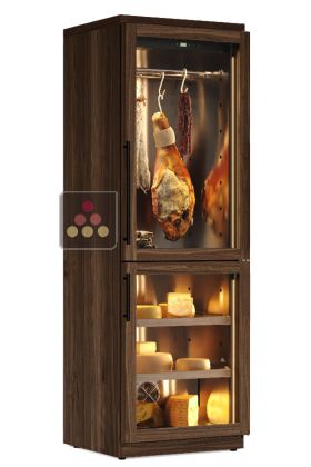 Freestanding combination of cured meat and cheese cabinets