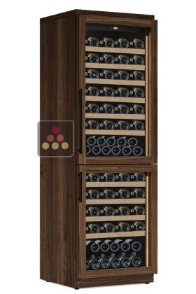 Dual temperature wine cabinet for service or storage - Sliding shelves