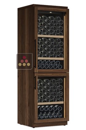 Dual temperature wine cabinet for service or storage 