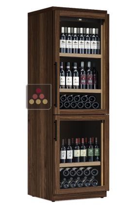 Freestanding dual temperature wine service cabinet - Standing bottles