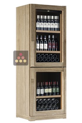 Freestanding dual temperature wine service cabinet - Standing bottles