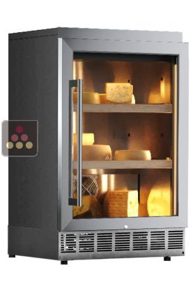 Built-in refrigerated cabinet for cheese storage - Stainless steel front