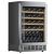 Built-in single temperature wine cabinet for wine storage or service - Stainless steel front - Sliding shelves