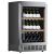Built-in single temperature wine cabinet for wine storage or service - Stainless steel front - Inclined bottles