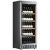 Single-temperature built-in wine cabinet for storage or service - Stainless steel front - Inclined bottles