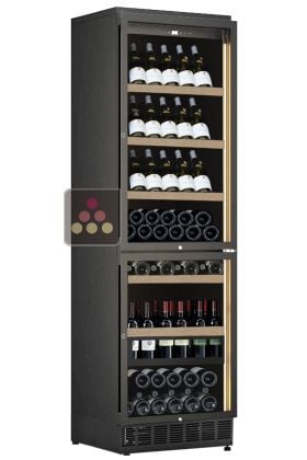 Dual temperatures built-in wine cabinet - Sliding tray for standing bottles