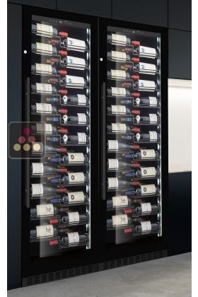 Built-in combination of 2 Single temperature wine service or storage cabinets