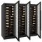 Built-in combination of 3 Single temperature wine service or storage cabinets