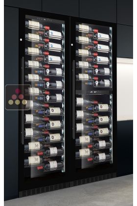 Built-in combined 3 Single temperature wine service or storage cabinets