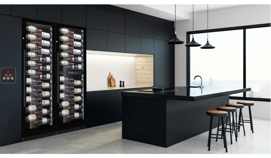 Built-in combined 3 Single temperature wine service or storage cabinets