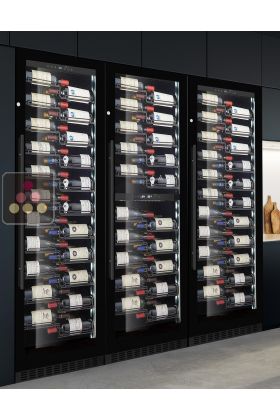 Built-in combination of 3 wine service or storage cabinets - 4-temperatures
