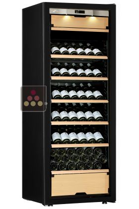 Multi-Purpose Ageing and Service Wine Cabinet for cold and tempered wine - 3 temperatures - Inclined bottles - Full Glass door