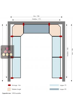 Arrangement of 1090 bottle cellars - Specific manufacturing - Essentiel System