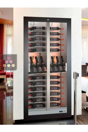 Built-in multi-temperature wine display cabinet - 36cm deep - Mixed shelves