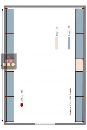 Arrangement of 3296 bottles cellars - Specific manufacturing - Essentiel System