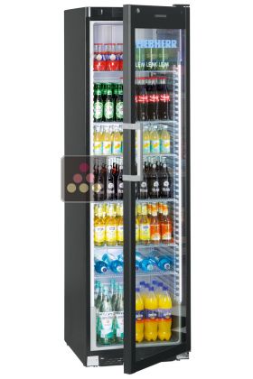 Freestanding professional refrigerator - Glass door with LED and display - 441L