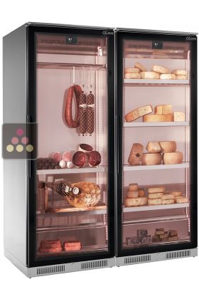 Combination of 2 refrigerated display cabinets for cheese and cold cuts - Depth 700mm