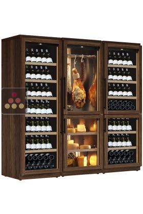 Combination of 3 wine service or storage cabinets - 3-temperatures and a combination of cheese and cured meat cabinets
