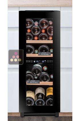 Built-in dual temperature wine service cabinet