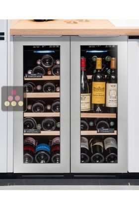 Dual temperature built-in wine cabinet for service