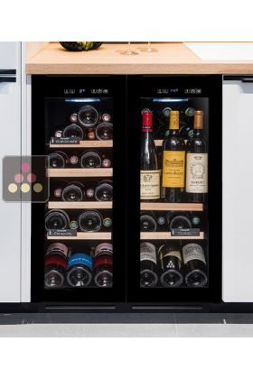 Dual temperature built-in wine cabinet for service