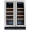 Dual temperature wine cabinet for service